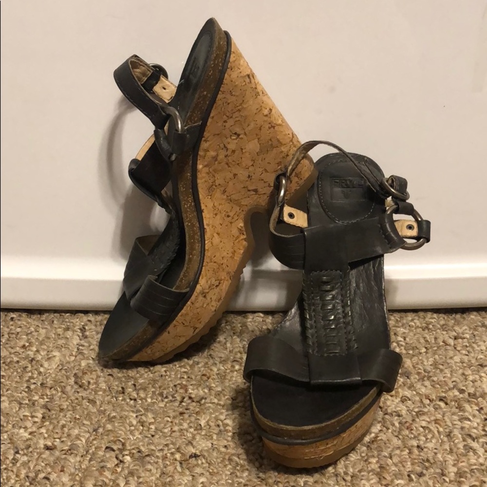 Barely Worn Frye Leather Wedges. Size 7.5M